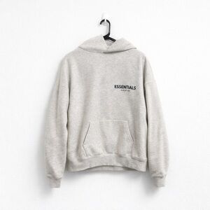 Essentials Heather Gray Pullover Hoodie with Small Chest Logo